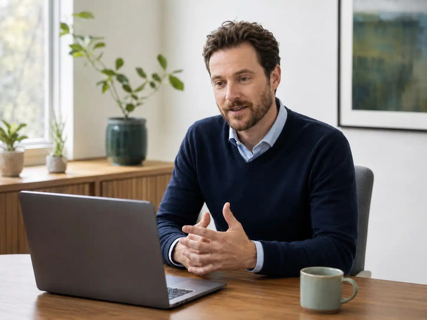 Illustrative image of a doctor conducting a confidential video assessment